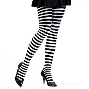 Collants às Riscas Pretas e...