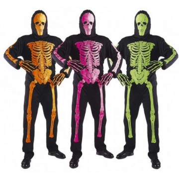 Disfarce Esqueleto 3D Neon L