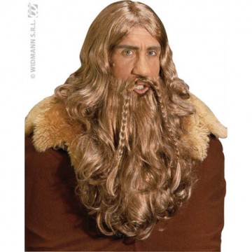 Peruca de Viking com Barba...