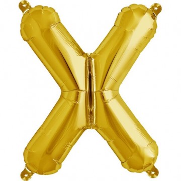 16" Balão Foil Letra X Dourado
