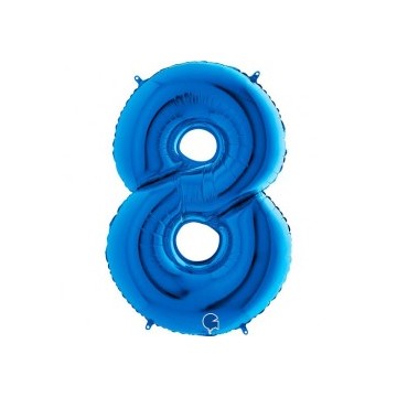 40" Balão Foil N.º 8 Azul