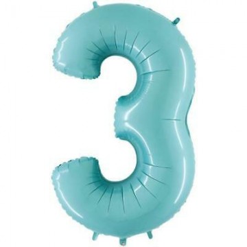 40" Balão Foil N.º 3 Azul...