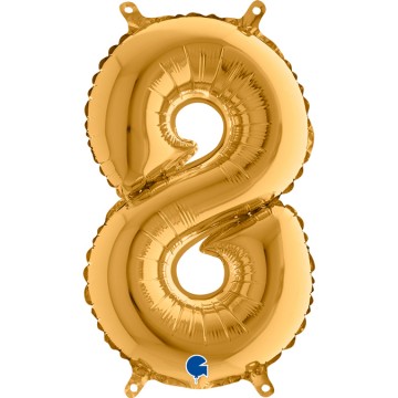 14" Balão Foil N.º 8 Dourado