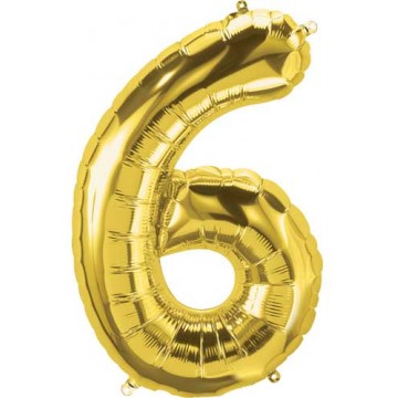 16" Balão Foil Nº 6 Dourado
