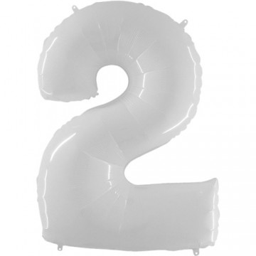 40" Balão Foil Nº 2 Branco