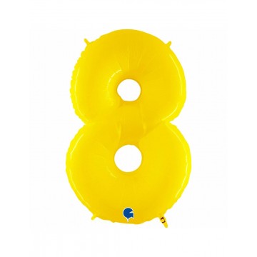 40" Balão Foil N.º 8 Amarelo