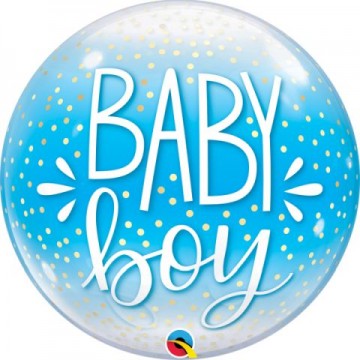 22" Bubble Baby Boy Azul