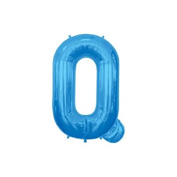 34'' Balão Foil Letra "Q" Azul