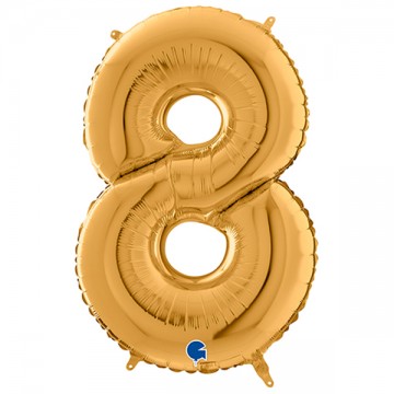 26" Balão Foil N.º 8 Dourado