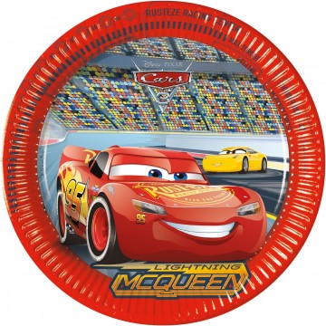 8 Pratos Cars 3 23cm