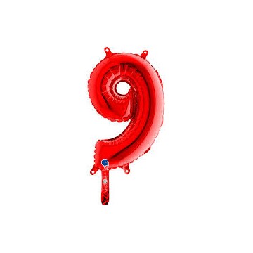 14" Balão Foil N.º 9 Vermelho