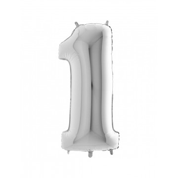 40" Balão Foil N.º 1 Prateado