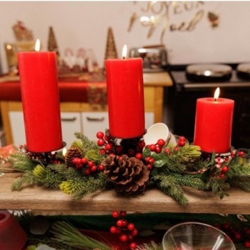 Base com castiçais natalicios