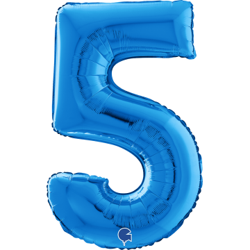 14" Balão Foil Número 5 Azul