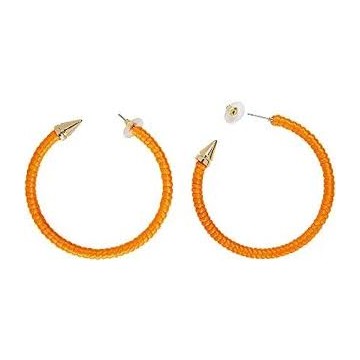 Brincos Argolas Neon Laranja