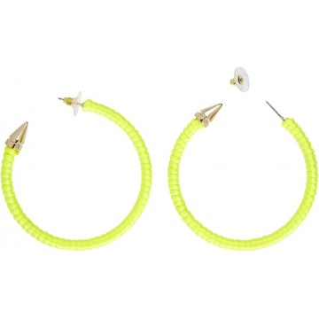 Brincos Argolas Neon Amarelo