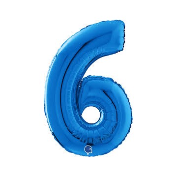 14" Balão Foil Número 6 Azul