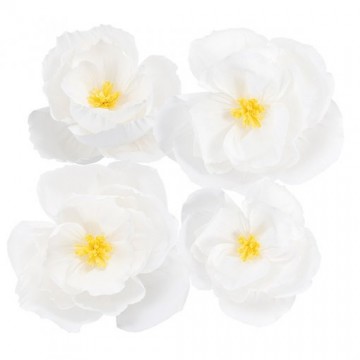 4 Flores de Papel Brancas