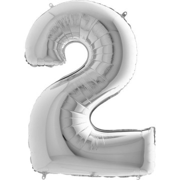 40" Balão Foil N.º 2 Prateado