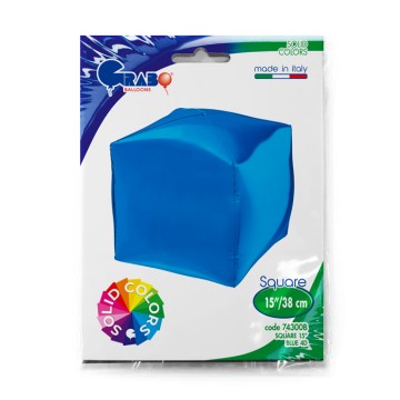15" Balão Foil Cubo Azul 4D