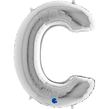 40" Balão Foil Letra C Prata