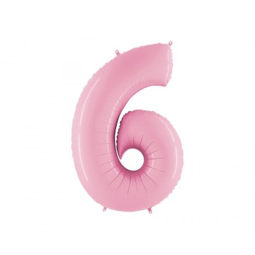 40" Balão Foil N.º 6 Rosa...