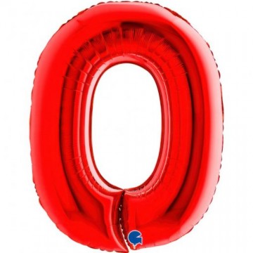 40" Balão Foil N.º 0 Vermelho