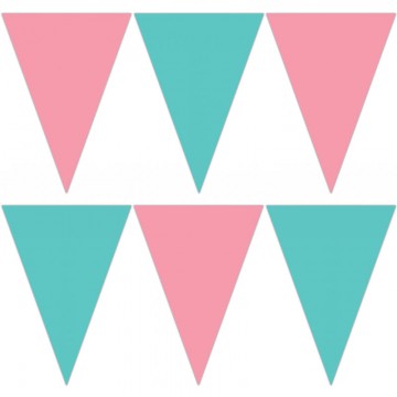 Bandeirola Tiângular Rosa e...