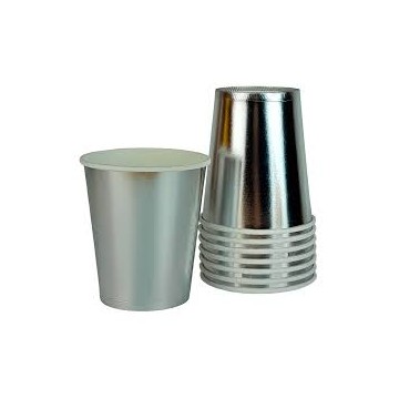 Copos de Papel Prateado 