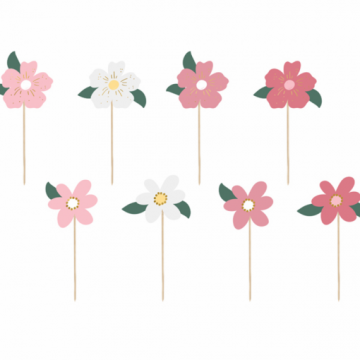 Topo p/ Bolo Flores Rosa