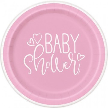 Pratos Peq. "Baby Shower" Rosa