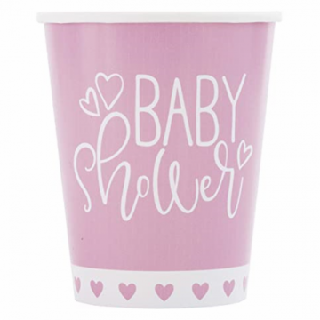 Copos "Baby Shower" Rosa