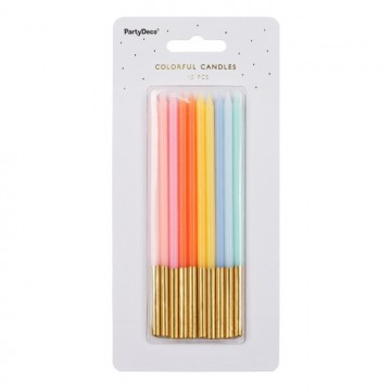 10 Velas de 14cm Rainbow