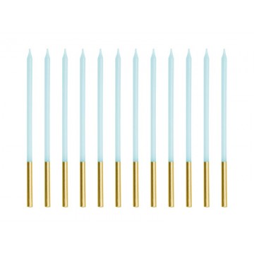 12 Velas de 14cm. Azul...