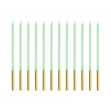 12 Velas de 14cm. Verde...