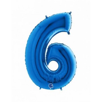40" Balão Foil N.º 6 Azul