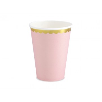 6 Copos Rosa pastel c/ tira...