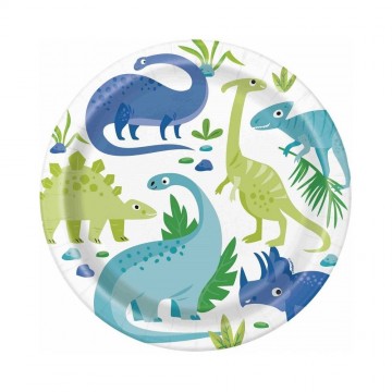 Pratos G. Dinossauros Azul...