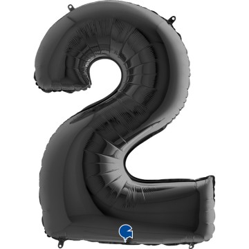 40" Balão Foil Nº 2 Preto
