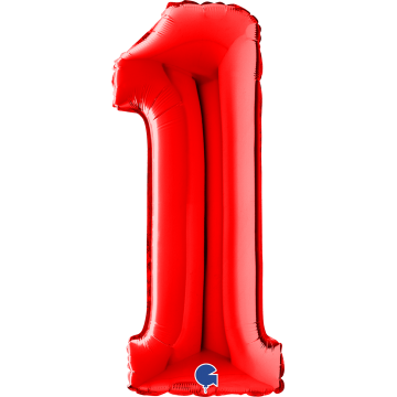 14" Balão Foil N.º 1 Vermelho
