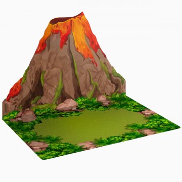 Tabuleiro Suporte 3D Vulcão