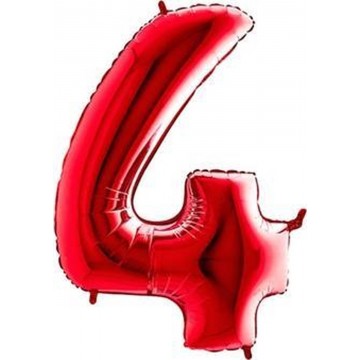 40" Balão Foil N.º 4 Vermelho