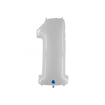 40" Balão Foil N.º 1 Branco