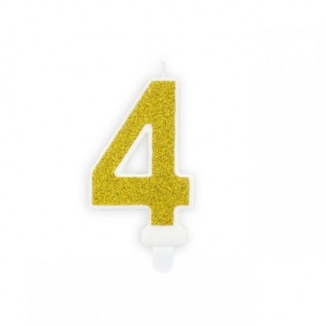 Vela Nº 4 Dourado Brilhante