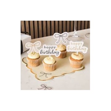 Toppers "Happy Birthday" Laços