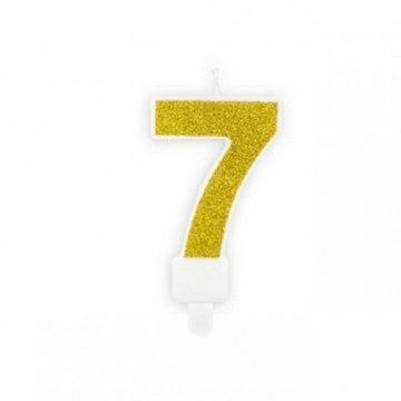 Vela Nº 7 Dourado Brilhante