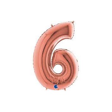 40" Balão Foil N.º 6 Rose Gold