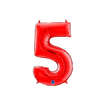 26" Balão Foil Nº5 Vermelho