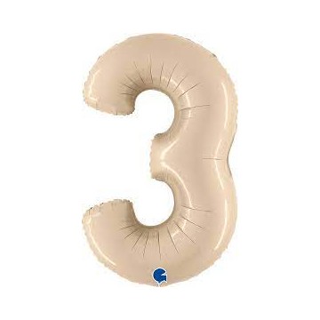 40" Balão Foil N.º 3 Creme