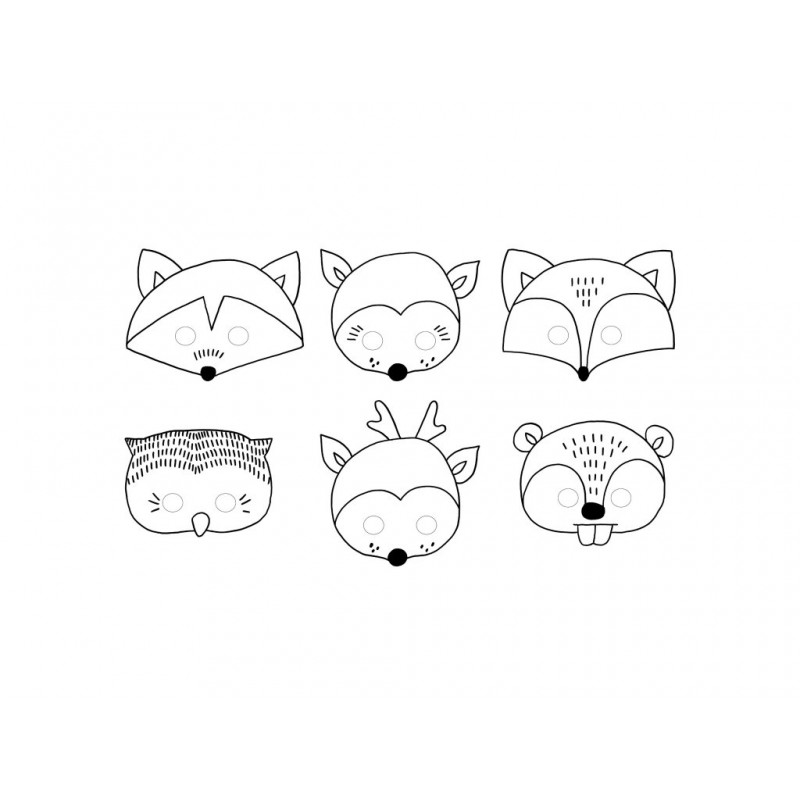 Desenhos para Colorir e Imprimir de Máscara de Urso Panda 